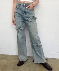 Jewelobe/ジュエローブ Jewelobe 3リボンワイドデニムパンツ/506128350