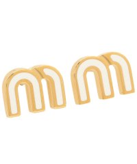 MIUMIU/ミュウミュウ ピアス エナメルメタルピアス ロゴ ホワイト ゴールド レディース MIU MIU 5JO911 2F6T F0009/506197029