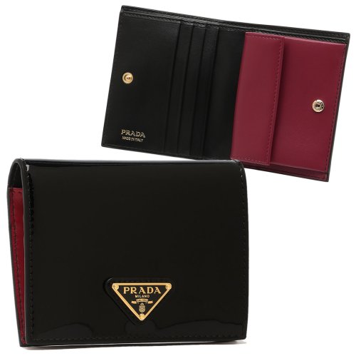 新品未使用 PRADA 長財布 ブラック トライアングルプレート ブラック 安く
