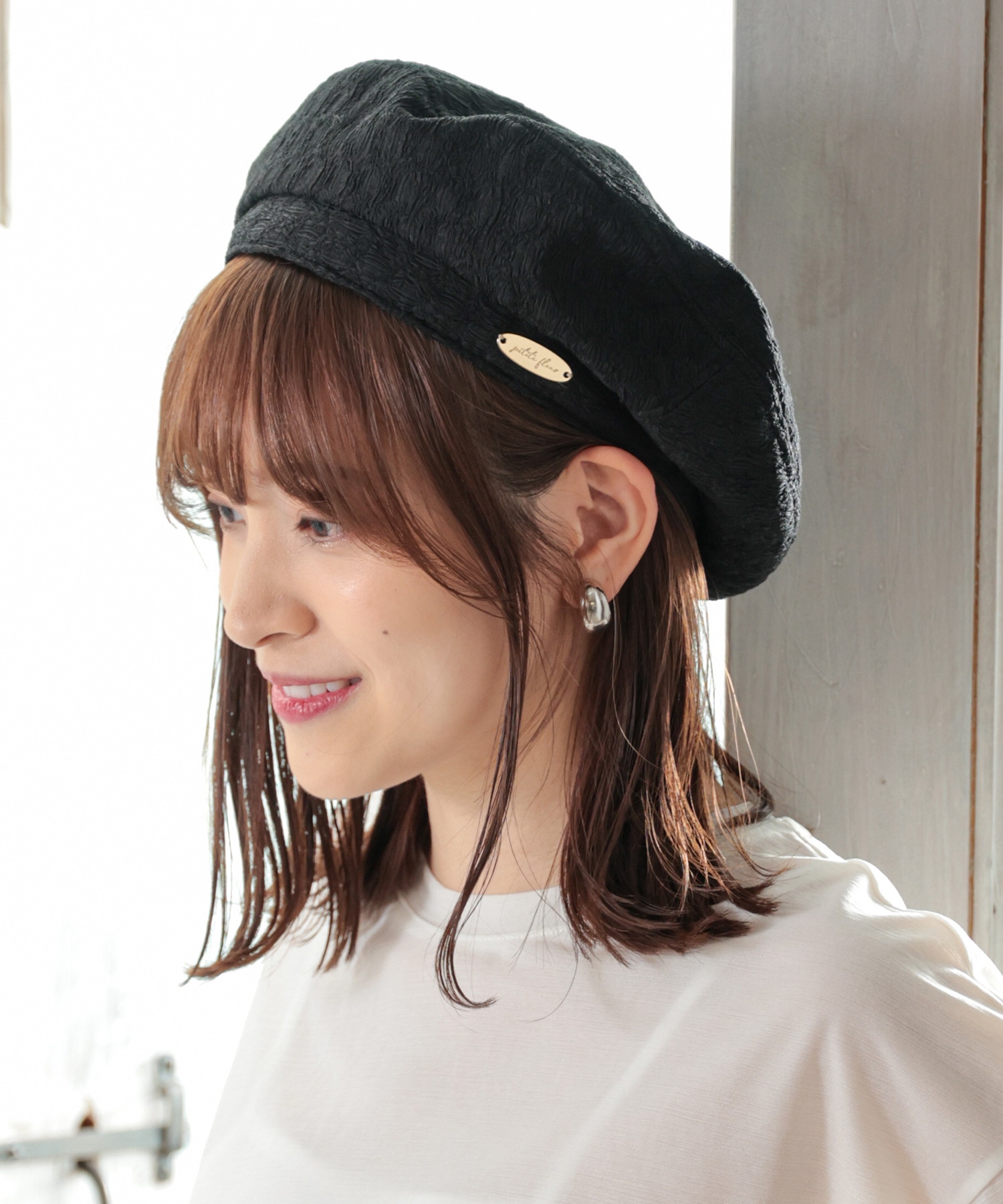 出産祝いなども豊富 ハニーズ Honeys プレート付ベレー帽 帽子 ベレー帽 レディース 帽子