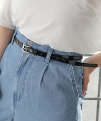 Honeys/ハニーズ Honeys 角バックル細ベルト ベルト 細ベルト レディース 黒 エナメル フェイクレザー/506197479