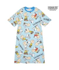  PEANUTS/スヌーピー Tシャツ 半袖 トップス BIG オーバーサイズ プリント SNOOPY PEANUTS サックス L/506201062