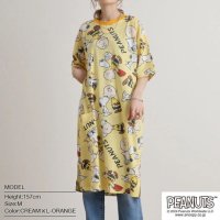  PEANUTS/ピーナッツ PEANUTS スヌーピー Tシャツ 半袖 トップス BIG オーバーサイズ プリント SNOOPY PEANUTS サックス L/506201062