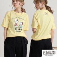  PEANUTS/ピーナッツ PEANUTS スヌーピー Tシャツ 半袖 トップス 旅行 旅 ハワイ ウッドストック プリント SNOOPY PEANUTS クリーム LL/506201198