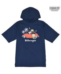  PEANUTS/スヌーピー Tパーカー 半袖 フォルクスワーゲン トップス 車 プリント SNOOPY PEANUTS Volkswagen ブルー LL/506201368