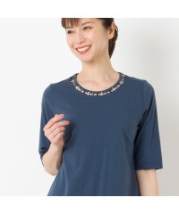 LOBJIE/ハシゴ刺繍 コットンTシャツ/506203868