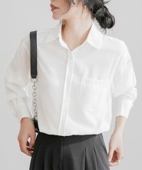 Amulet/アミュレット Amulet ラウンドカラーとろみシャツ レディース 10代 20代 30代 韓国ファッション 春 秋 冬 カジュアル 長袖 シンプル おしゃれ /506209109