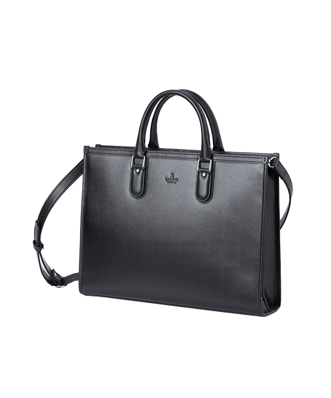 未使用 LANVIN トートバッグ 大容量 シボ革 レザー ブラック A4