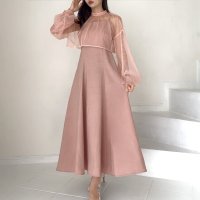 JUNOAH/ジュノア JUNOAH チュールボレロ＋フレアキャミワンピース セット/505957741