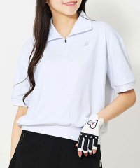 TopIsm/トップイズム TopIsm ゴルフウェア レディース gs GOLF ハーフジップ リブトップス ポロシャツ 半袖 ストレッチ 柄 無地 おしゃれ かわいい 韓/506218241