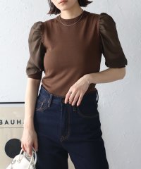 Bonjour Sagan/ボンジュールサガン BONJOUR SAGAN シフォンスリーブドッキングサマーニットプルオーバー/506219236