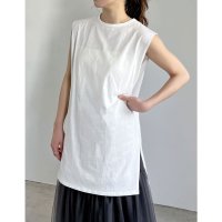 Re:EDIT/リエディ Re:EDIT コットンフレンチスリーブチュニックTシャツ/506097578