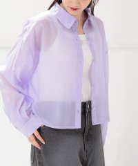 COLZA/ショート丈シアーシャツ シャツ レディース 長袖 透け感 トレンド ボリューム袖 /506122937