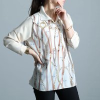Sawa a la mode/サワアラモード Sawa a la mode 品格纏うカジュアル感スカーフ柄ポロトップス/506212046