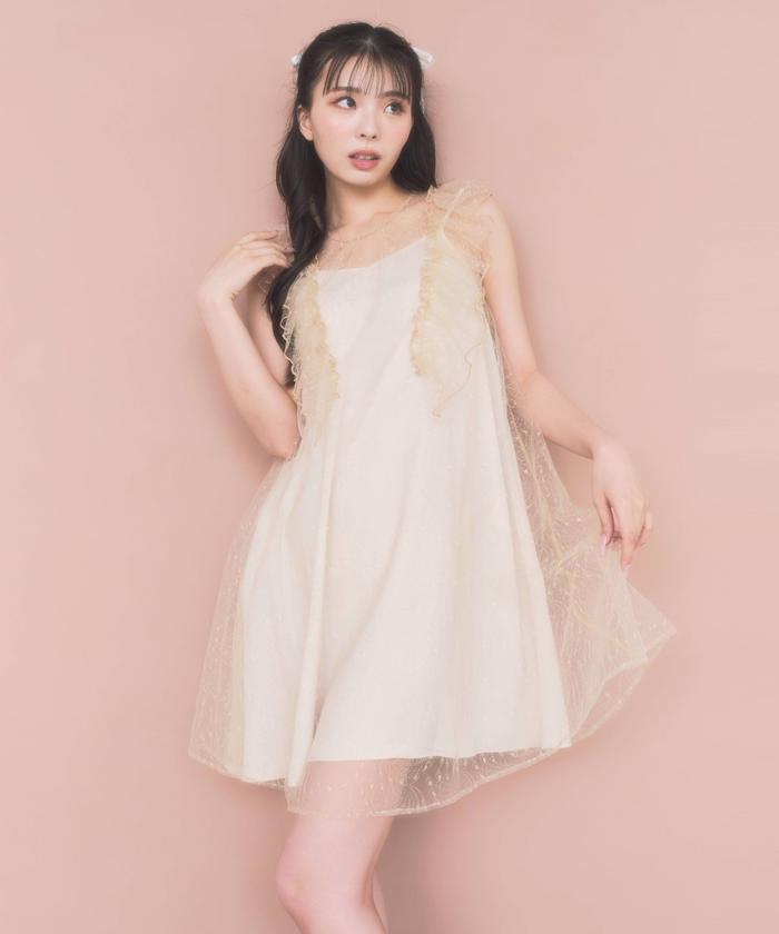 セール 60%OFF】チュールレースミニワンピース(506222777