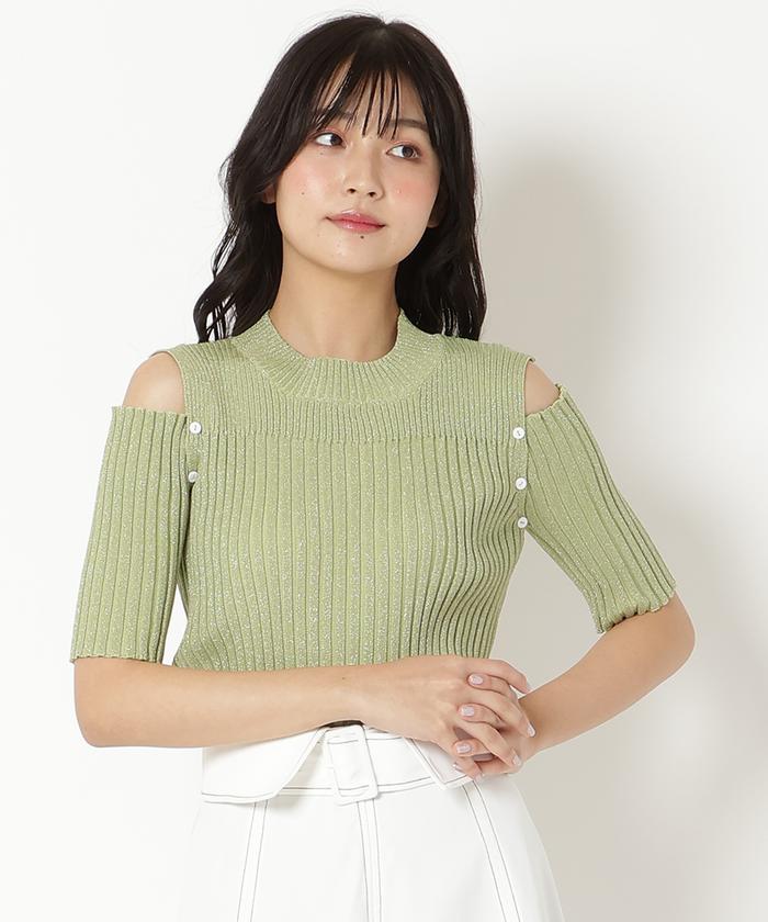 ⭐️おりめ⭐️新品 未使用　2点ニット 毛玉になりにくい】ラメメッシュニット/洗える（ニット/セーター