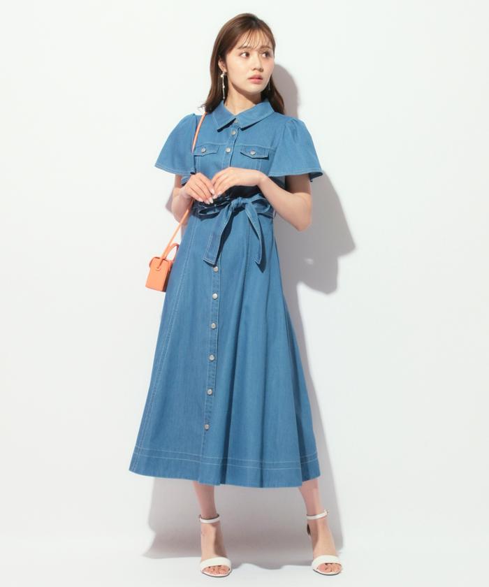 美品 ヴァレンティノ Vロゴ ディティール デニムワンピース