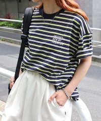 and　Me.../アンドミー andme ANME刺繍入り マルチボーダー 半袖 Tシャツ/506224257