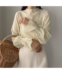 Louere/ルエレ Louere Louere フレアスリーブハイネックシアートップス/506225268