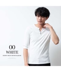  GENELESS/ジェネレス GENELESS tシャツ メンズ ヘンリーネック テレコ 7分袖 Tシャツ 細身 七分袖 デイリー 定番 全3色 綿 ストレッチ ブラック スリム/506226175