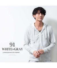  GENELESS/ジェネレス GENELESS パーカー メンズ 長袖 ジップ パーカ シアサッカー ジップアップ 長袖パーカー 夏 フーディー ホワイト×ネイビー アウター 黒/506226176