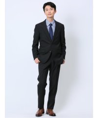 TAKA-Q/タカキュー TAKA－Q ウール混 レギュラーフィット 2ボタン2ピーススーツ シャドーストライプ黒 メンズ セットアップ ジャケット ビジネス カジュアル 通/506230256