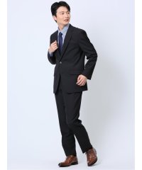 TAKA-Q/タカキュー TAKA－Q ウール混 レギュラーフィット 2ボタン2ピーススーツ ストライプ紺 メンズ セットアップ ジャケット ビジネス カジュアル 通勤 仕事/506230257