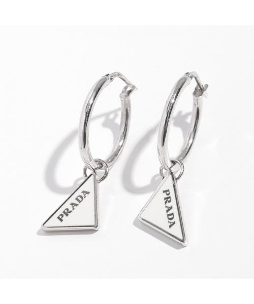 PRADA フープピアス 1JO731 2DSP トライアングルロゴ(506231736 PRADA フープピアス 1JO731 2DSP トライアングルロゴ(506231736