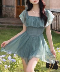 TeddyShop/テディショップ Teddyshop レディース水着 2WAYオフショルフリルワンピ風オールインワンスイムウェア【返品不可商品】/506242069