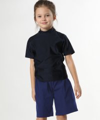 TeddyShop/テディショップ Teddyshop キッズ水着 長袖バイカラーラッシュガード+ハーフパンツ 上下2点セット【返品不可商品】/506246318
