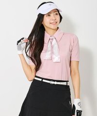 TopIsm/トップイズム TopIsm ゴルフウェア レディース gs GOLF ポロシャツ スカーフ付き 半袖 ストレッチ トップス ロゴ刺繍 無地 おしゃれ かわいい /506246465