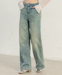 TeddyShop/テディショップ Teddyshop レディース 淡色ヴィンテージ風ウォッシュストレートデニムパンツ/506246518