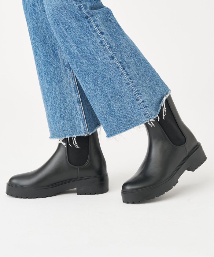 SIDE GORE RAIN BOOTS サイドゴア レインブーツ｜ブラック×ラメ