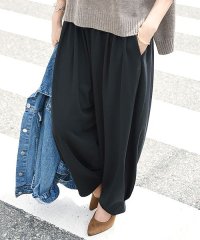 and it_/アンドイット and it_ リラックスストレッチボリュームパンツ レディース ワイド ボトムス ぷっくり 立体 ボリューム ブラック 黒 ウエストゴム 体型カ/503512876