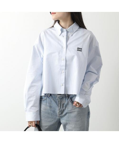 MIUMIU シャツ MK1659 14BC 長袖 ストライプ(506256539) | ミュウ 