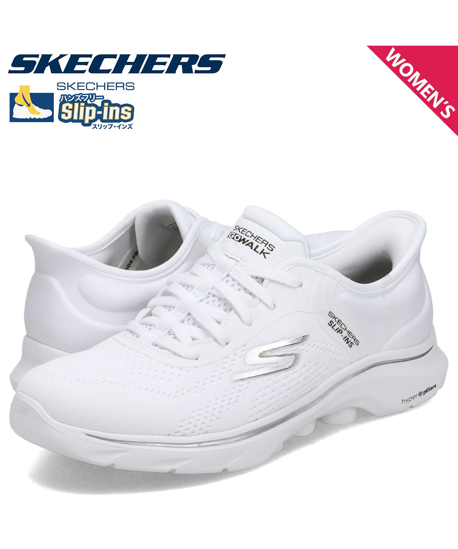 お値下げ【新品】スケッチャーズ 24㌢ スリップインズ ゴーウォーク ピンク 白 スケッチャーズ SKECHERS スリップインズ ゴーウォーク 7 バリン