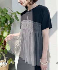 reca/レカ reca チュールドッキングTシャツ（p280620－1）/506264009