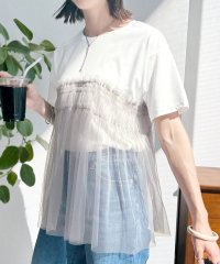 reca/レカ reca チュールドッキングTシャツ（p280620－1）/506264009