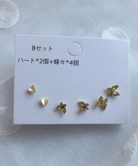 shoppinggo/蝶々ピアスセット 6個セット  バタフライピアス スタッドピアス 小さめ 定番 おしゃれ アクセサリー マルチピアス/505458209