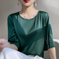 maison de LATIR/フォースメント Forcement 着回し力抜群！サテンラウンドネックシャツ/506257530