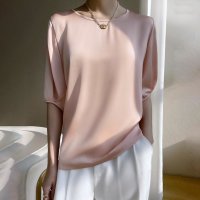 maison de LATIR/フォースメント Forcement 着回し力抜群！サテンラウンドネックシャツ/506257530