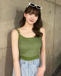 Darich/ダーリッチ Darich ラメラインニットキャミソール/506270405