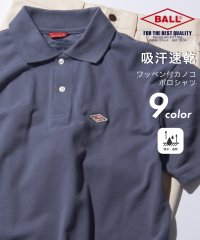 BALL/ボール BALL 【BALL / ボール】54501NT T/C鹿の子 ワッペン付き ポロシャツ 半袖 トップス ロゴ 吸汗 速乾 スポーツ ゴルフ/506067079