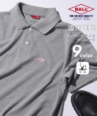BALL/ボール BALL 【BALL / ボール】54501NT T/C鹿の子 ワッペン付き ポロシャツ 半袖 トップス ロゴ 吸汗 速乾 スポーツ ゴルフ/506067079