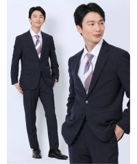 TAKA-Q/タカキュー TAKA－Q ウール混 スリムフィット 2ボタン2ピーススーツ シャドーストライプ紺 メンズ セットアップ ジャケット ビジネス カジュアル 通勤 /506280678