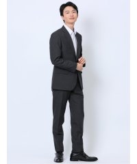 TAKA-Q/タカキュー TAKA－Q ウール混 スリムフィット 2ボタン2ピーススーツ 組織グレー メンズ セットアップ ジャケット ビジネス カジュアル 通勤 仕事/506280679