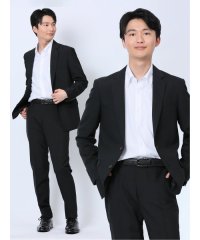 TAKA-Q/タカキュー TAKA－Q ウール混 スリムフィット 2ボタン2ピーススーツ シャドーストライプ黒 メンズ セットアップ ジャケット ビジネス カジュアル 通勤 /506280680