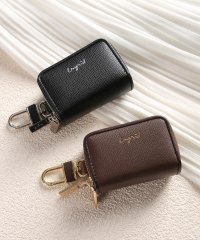 UNGRID bag/アングリッド Ungrid 配色パイピング スマートキーケース 車 ダブルファスナー ダブル ポケット キーチェーン ファスナー カラビナ ギフト/505834155