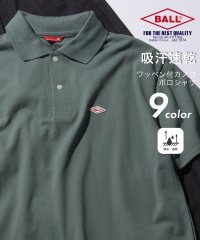 BALL/【BALL / ボール】54501NT T/C鹿の子 ワッペン付き ポロシャツ 半袖 トップス ロゴ 吸汗 速乾 スポーツ ゴルフ/506067079