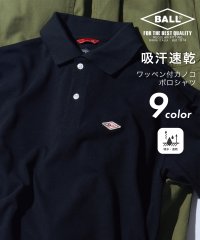 BALL/ボール BALL 【BALL / ボール】54501NT T/C鹿の子 ワッペン付き ポロシャツ 半袖 トップス ロゴ 吸汗 速乾 スポーツ ゴルフ/506067079
